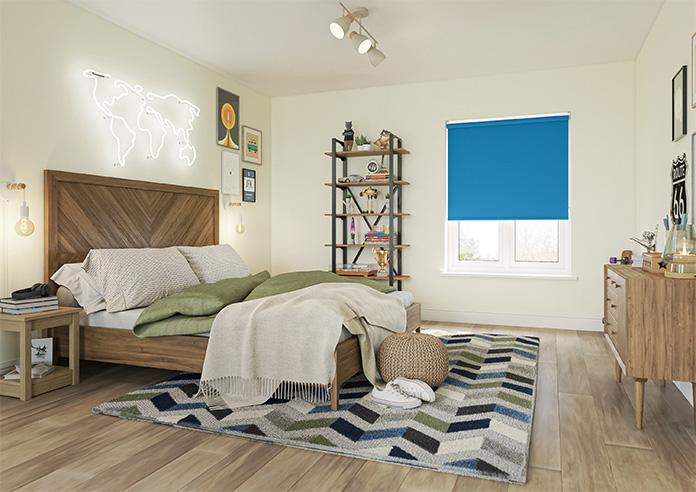 Trinity (FR Blackout), Cerulean - Twist&Fit Roller Blind - Image 7